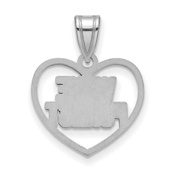 Sterling Silver Wake Forest U. Logo Heart Pendant - Picture 3 of 5